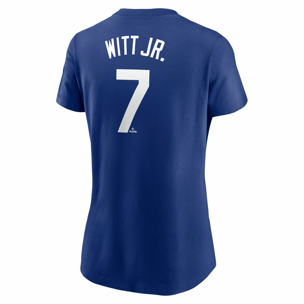 MLB Bobby Witt Jr. Kansas City Royals Nike Women's Cooperstown Collection Fuse Name & Number T-Shirt
