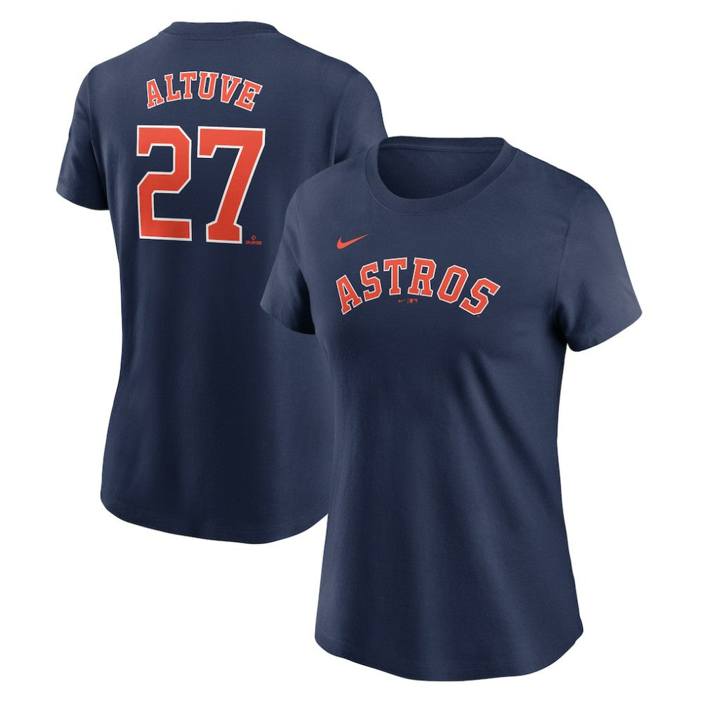 MLB Jose Altuve Houston Astros Nike Women's Cooperstown Collection Fuse Name & Number T-Shirt
