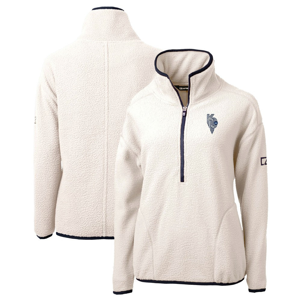 MLB Kansas City Royals Cutter & Buck Women's City Connect Cascade Eco Sherpa Fleece Half-Zip Pullover Jacket