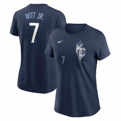 MLB Bobby Witt Jr. Kansas City Royals Nike Women's City Connect Fuse Name & Number T-Shirt