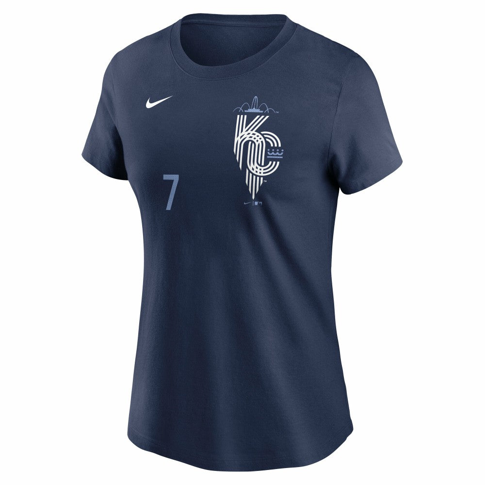 MLB Bobby Witt Jr. Kansas City Royals Nike Women's City Connect Fuse Name & Number T-Shirt