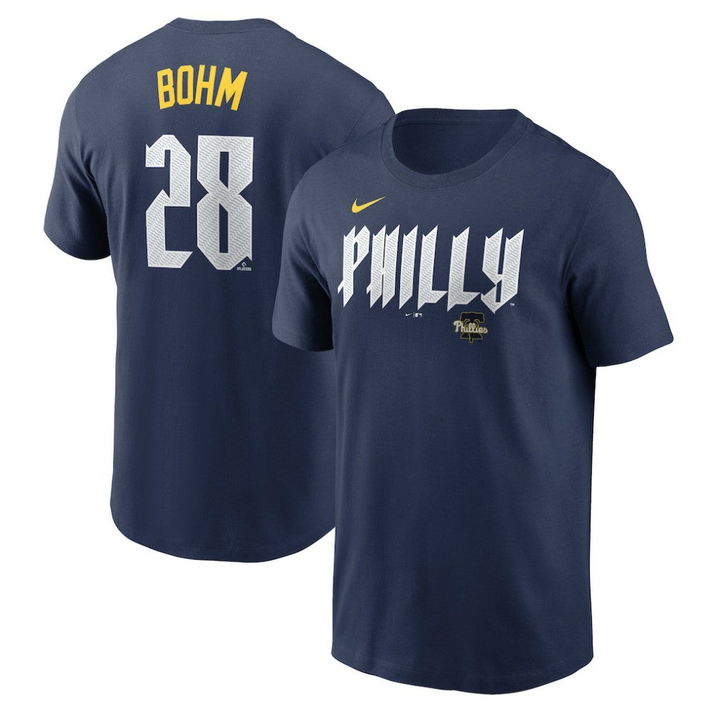 MLB Alec Bohm Philadelphia Phillies Nike 2024 City Connect Fuse Name & Number T-Shirt