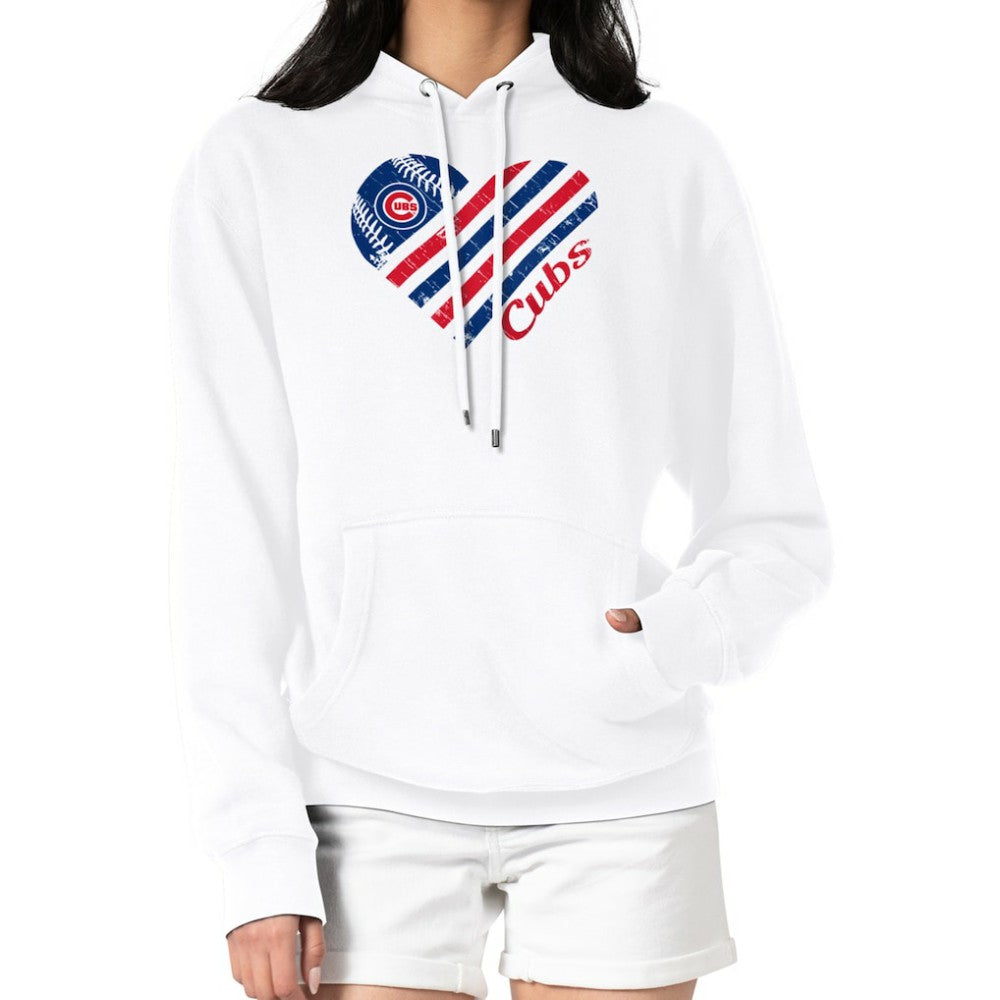 MLB Chicago Cubs G-III 4Her by Carl Banks Women's Heart Fleece Pullover Hoodie