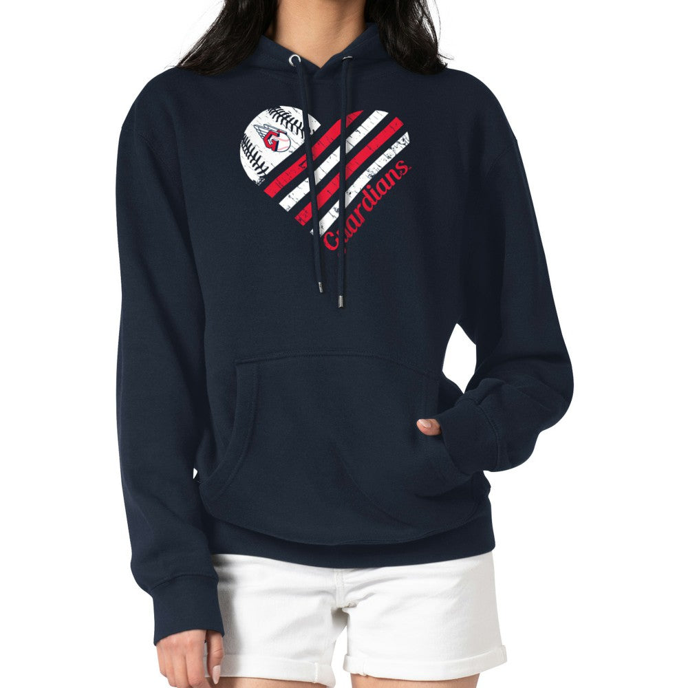 MLB Cleveland Guardians G-III 4Her by Carl Banks Women's Heart Fleece Pullover Hoodie