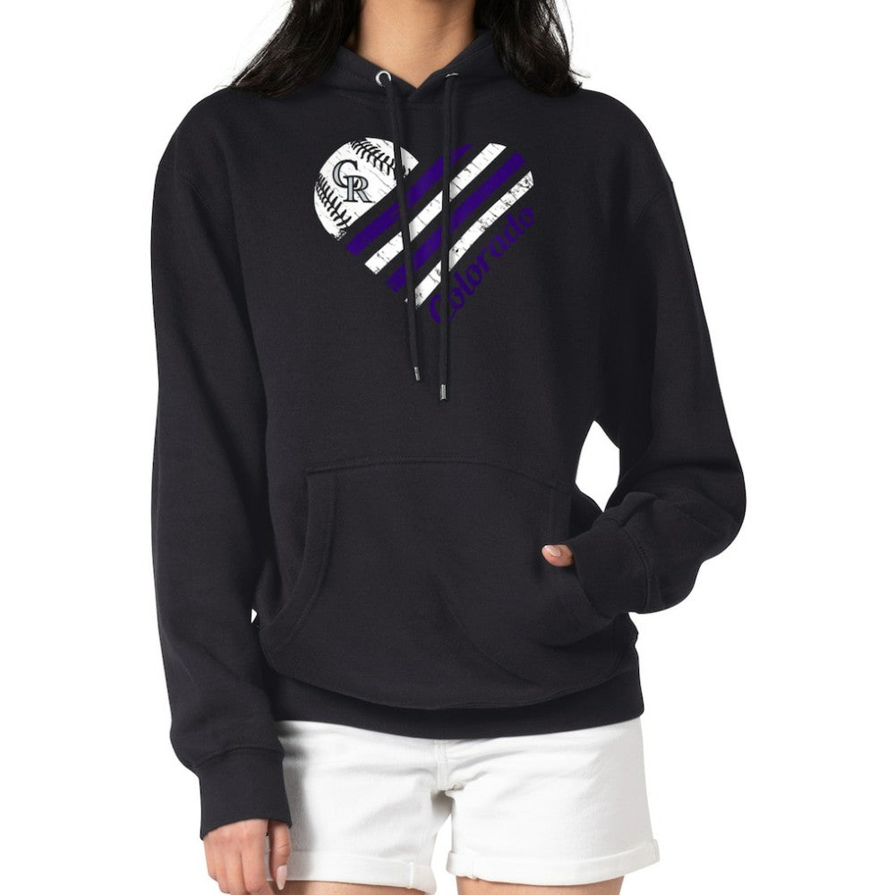 MLB Colorado Rockies G-III 4Her by Carl Banks Women's Heart Fleece Pullover Hoodie