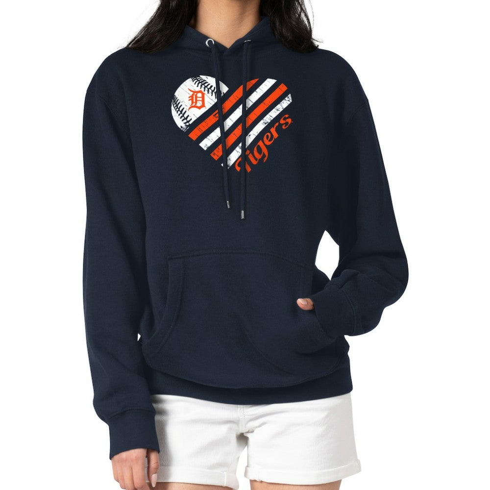 MLB Detroit Tigers G-III 4Her by Carl Banks Women's Heart Fleece Pullover Hoodie