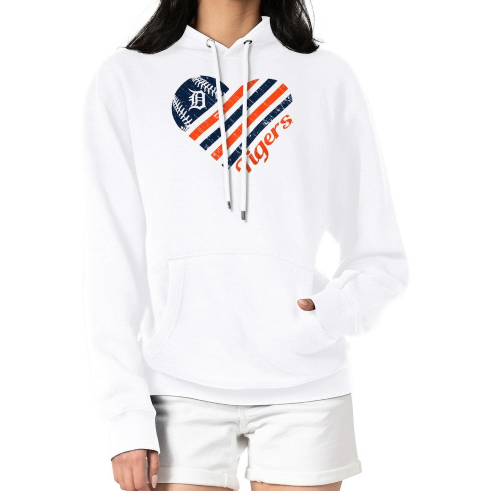MLB Detroit Tigers G-III 4Her by Carl Banks Women's Heart Fleece Pullover Hoodie