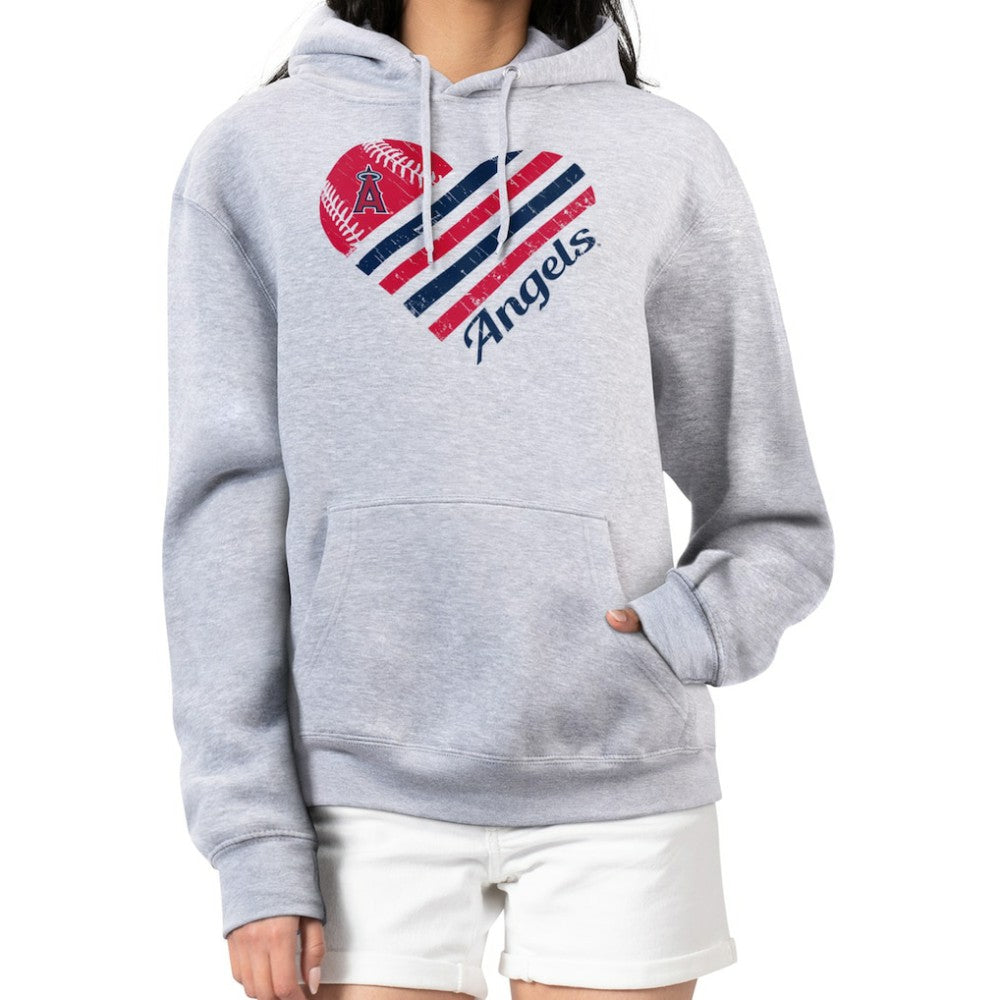 MLB Los Angeles Angels G-III 4Her by Carl Banks Women's Heart Fleece Pullover Hoodie
