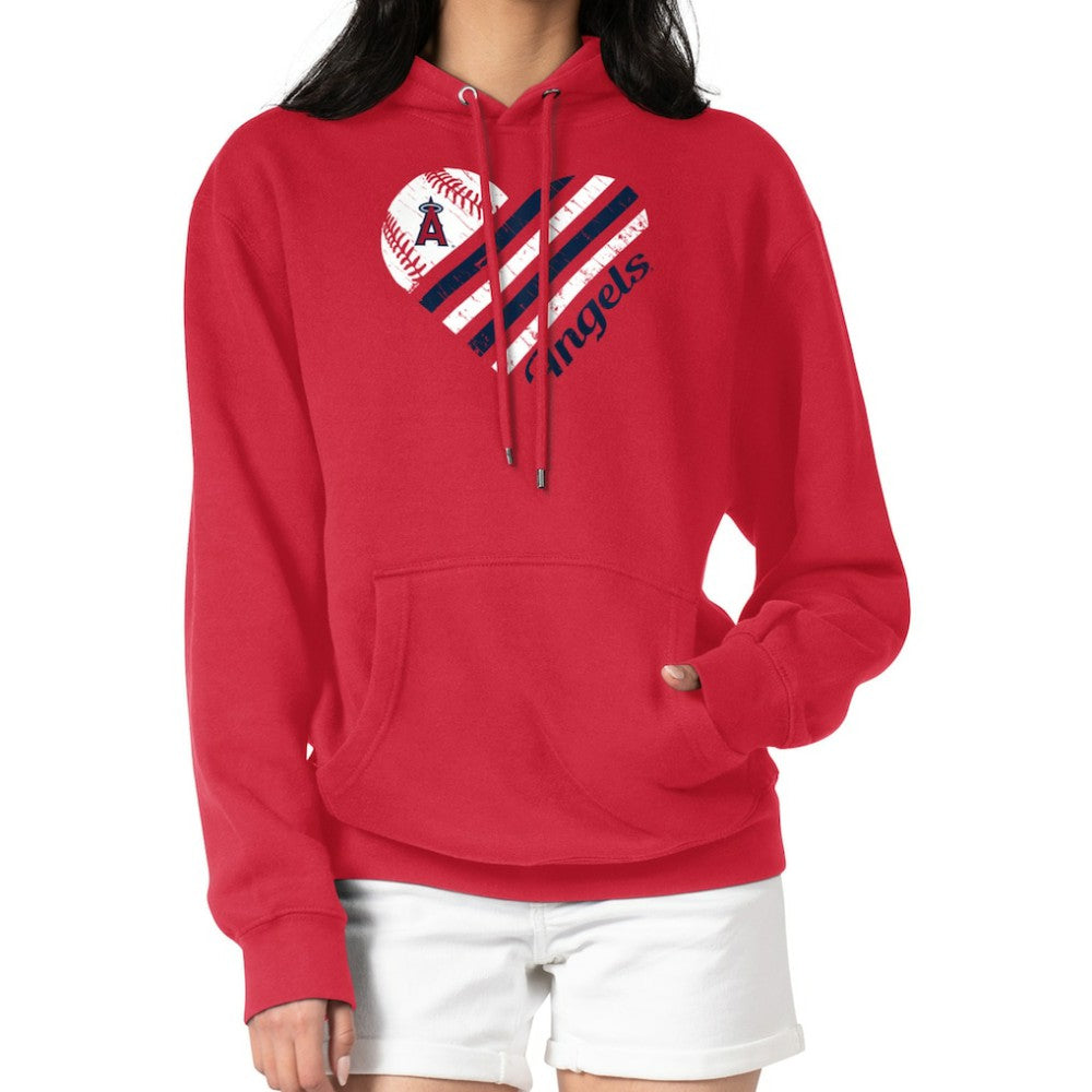 MLB Los Angeles Angels G-III 4Her by Carl Banks Women's Heart Fleece Pullover Hoodie