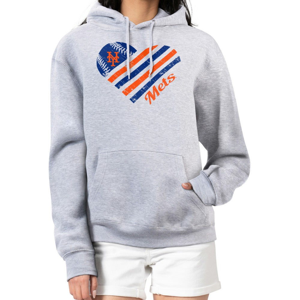 MLB New York Mets G-III 4Her by Carl Banks Women's Heart Fleece Pullover Hoodie