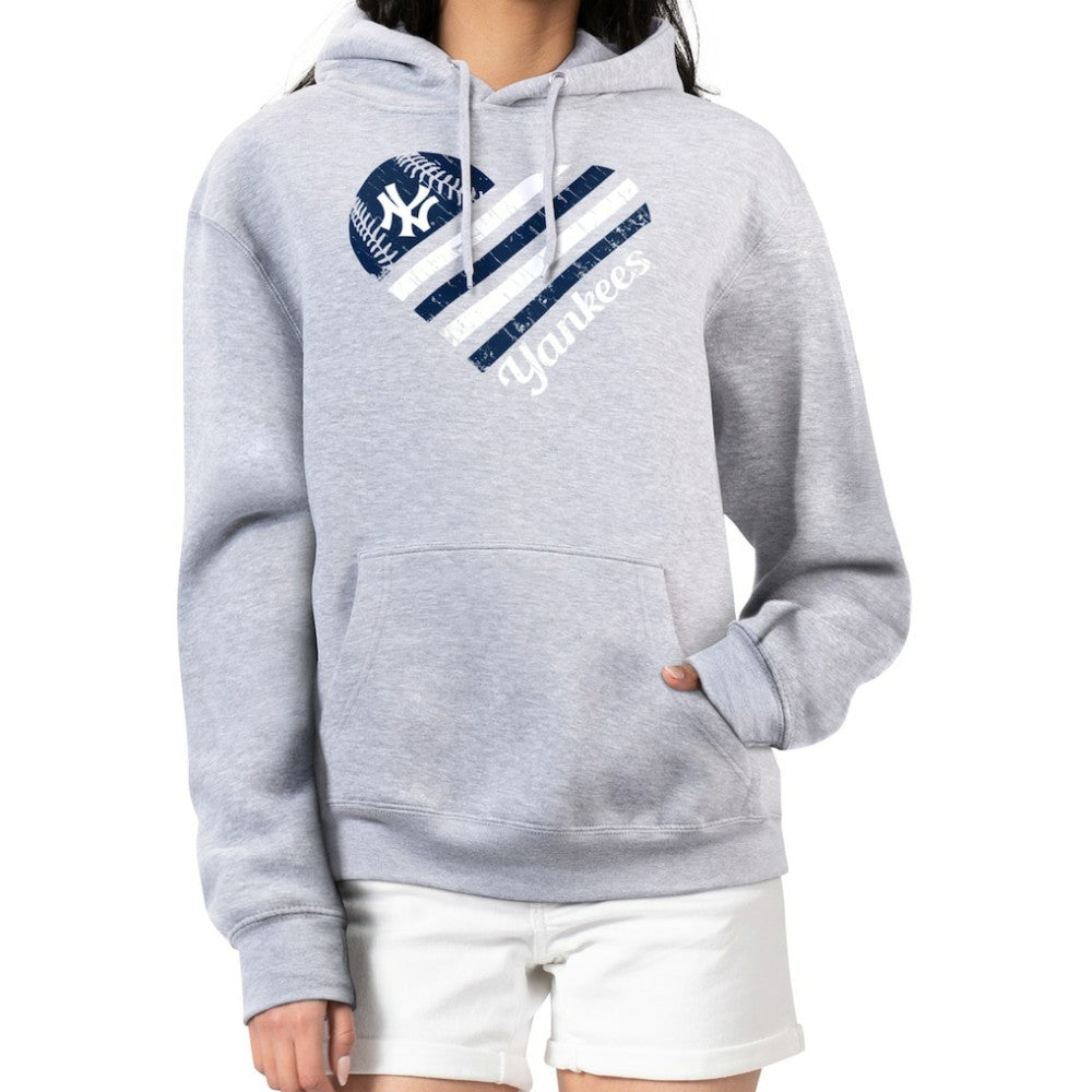MLB New York Yankees G-III 4Her by Carl Banks Women's Heart Fleece Pullover Hoodie