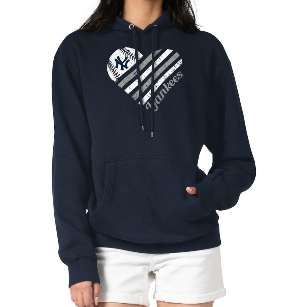 MLB New York Yankees G-III 4Her by Carl Banks Women's Heart Fleece Pullover Hoodie