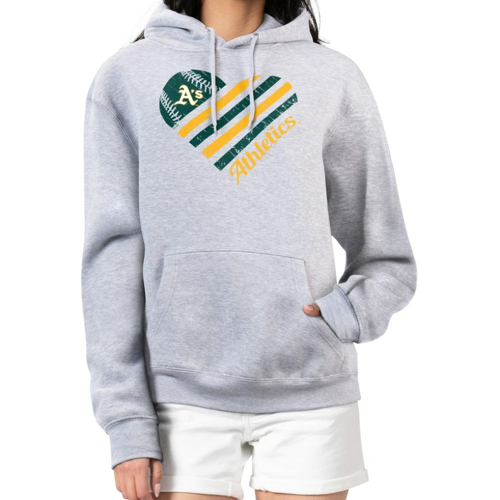 MLB Athletics G-III 4Her by Carl Banks Women's Heart Fleece Pullover Hoodie