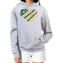 MLB Athletics G-III 4Her by Carl Banks Women's Heart Fleece Pullover Hoodie