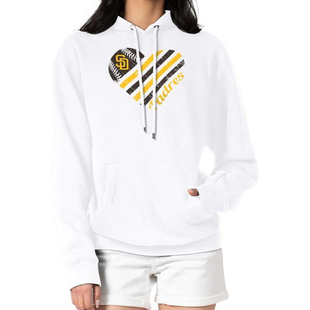 MLB San Diego Padres G-III 4Her by Carl Banks Women's Heart Fleece Pullover Hoodie