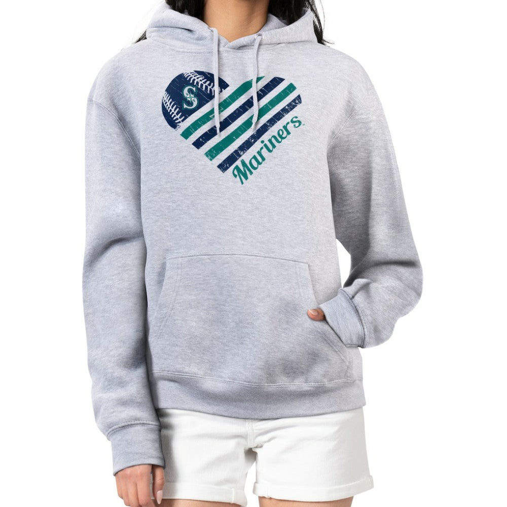 MLB Seattle Mariners G-III 4Her by Carl Banks Women's Heart Fleece Pullover Hoodie