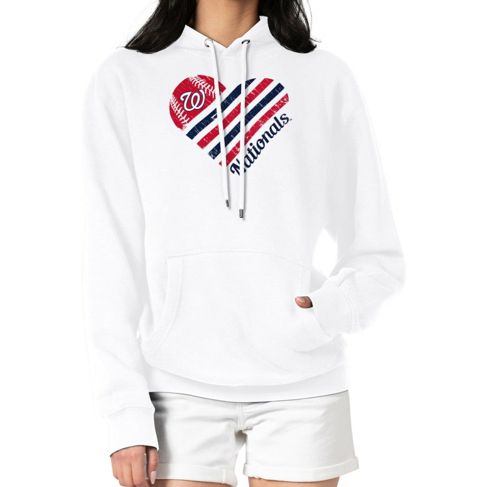 MLB Washington Nationals G-III 4Her by Carl Banks Women's Heart Fleece Pullover Hoodie