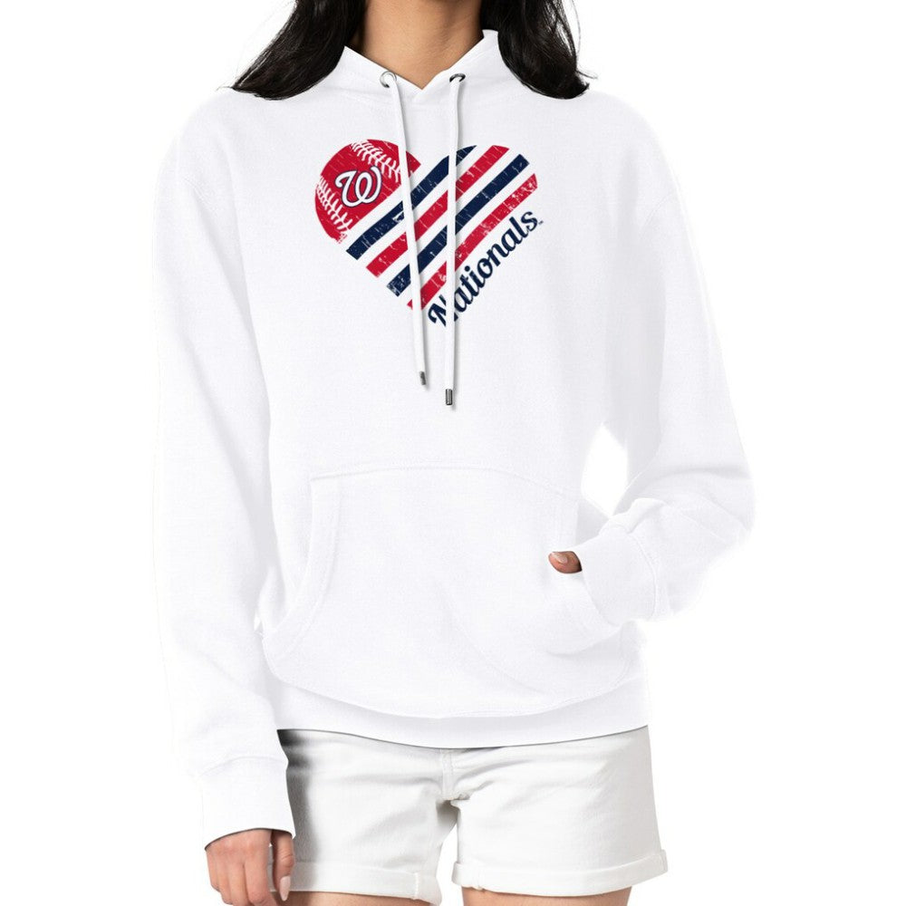 MLB Washington Nationals G-III 4Her by Carl Banks Women's Heart Fleece Pullover Hoodie