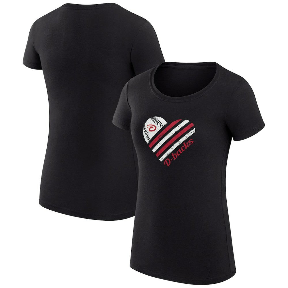 MLB Arizona Diamondbacks G-III 4Her by Carl Banks Women's Super-Slim Fit Lightweight Heart Graphic T-Shirt