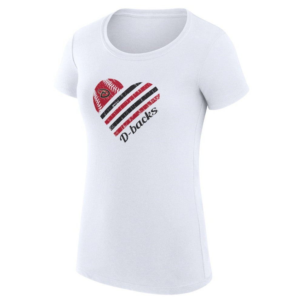 MLB Arizona Diamondbacks G-III 4Her by Carl Banks Women's Super-Slim Fit Lightweight Heart Graphic T-Shirt