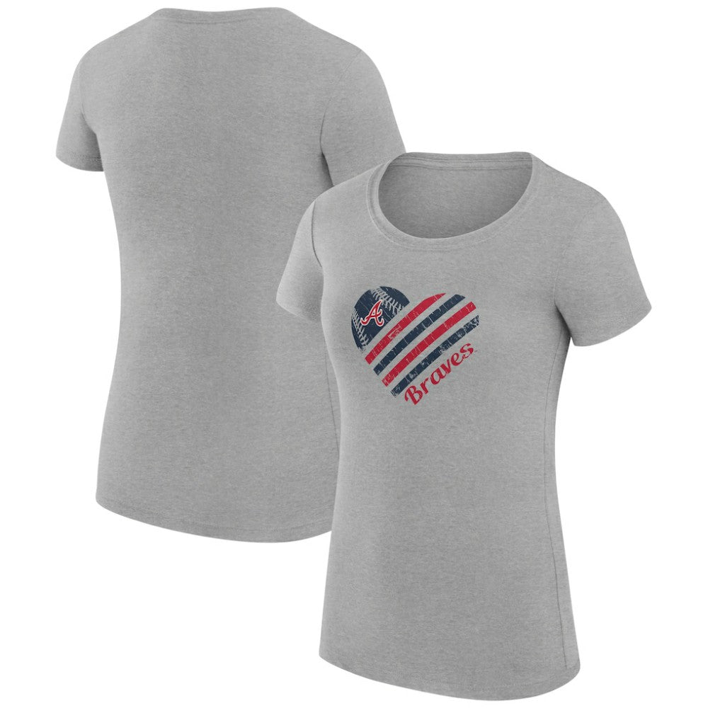 MLB Atlanta Braves G-III 4Her by Carl Banks Women's Super-Slim Fit Lightweight Heart Graphic T-Shirt