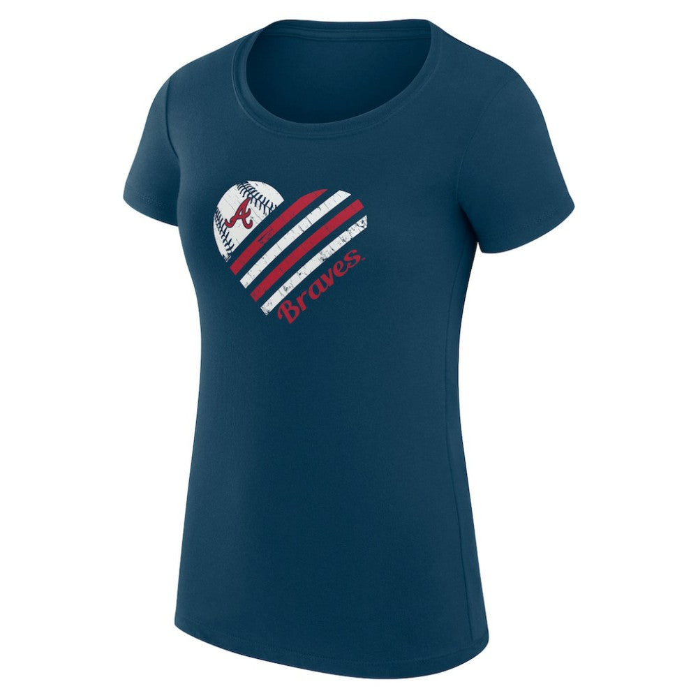 MLB Atlanta Braves G-III 4Her by Carl Banks Women's Super-Slim Fit Lightweight Heart Graphic T-Shirt