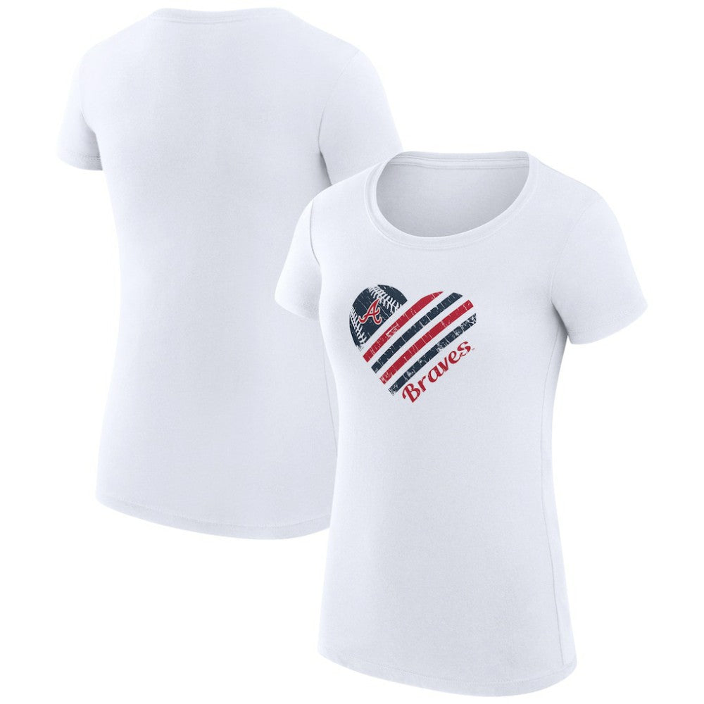 MLB Atlanta Braves G-III 4Her by Carl Banks Women's Super-Slim Fit Lightweight Heart Graphic T-Shirt