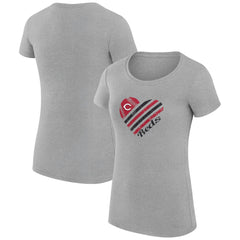 MLB Cincinnati Reds G-III 4Her by Carl Banks Women's Super-Slim Fit Lightweight Heart Graphic T-Shirt