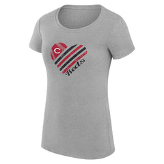 MLB Cincinnati Reds G-III 4Her by Carl Banks Women's Super-Slim Fit Lightweight Heart Graphic T-Shirt
