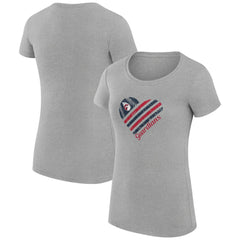 MLB Cleveland Guardians G-III 4Her by Carl Banks Women's Super-Slim Fit Lightweight Heart Graphic T-Shirt