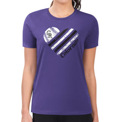 MLB Colorado Rockies G-III 4Her by Carl Banks Women's Super-Slim Fit Lightweight Heart Graphic T-Shirt