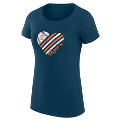 MLB Detroit Tigers G-III 4Her by Carl Banks Women's Super-Slim Fit Lightweight Heart Graphic T-Shirt
