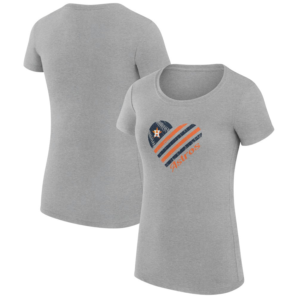 MLB Houston Astros G-III 4Her by Carl Banks Women's Super-Slim Fit Lightweight Heart Graphic T-Shirt