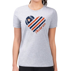 MLB Houston Astros G-III 4Her by Carl Banks Women's Super-Slim Fit Lightweight Heart Graphic T-Shirt