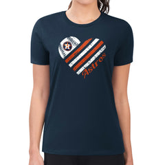 MLB Houston Astros G-III 4Her by Carl Banks Women's Super-Slim Fit Lightweight Heart Graphic T-Shirt