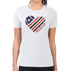 MLB Houston Astros G-III 4Her by Carl Banks Women's Super-Slim Fit Lightweight Heart Graphic T-Shirt