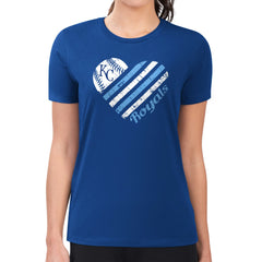 MLB Kansas City Royals G-III 4Her by Carl Banks Women's Super-Slim Fit Lightweight Heart Graphic T-Shirt