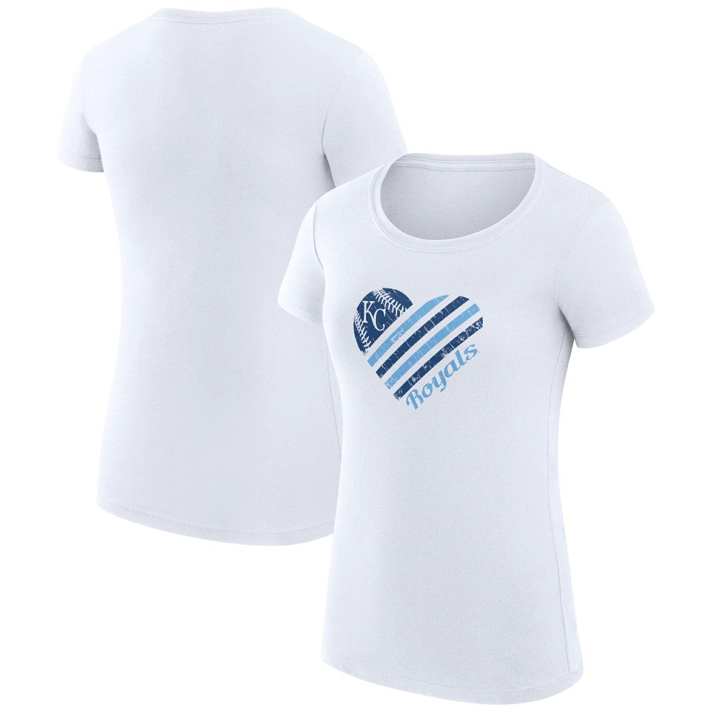 MLB Kansas City Royals G-III 4Her by Carl Banks Women's Super-Slim Fit Lightweight Heart Graphic T-Shirt