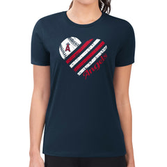 MLB Los Angeles Angels G-III 4Her by Carl Banks Women's Super-Slim Fit Lightweight Heart Graphic T-Shirt