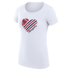 MLB Los Angeles Angels G-III 4Her by Carl Banks Women's Super-Slim Fit Lightweight Heart Graphic T-Shirt