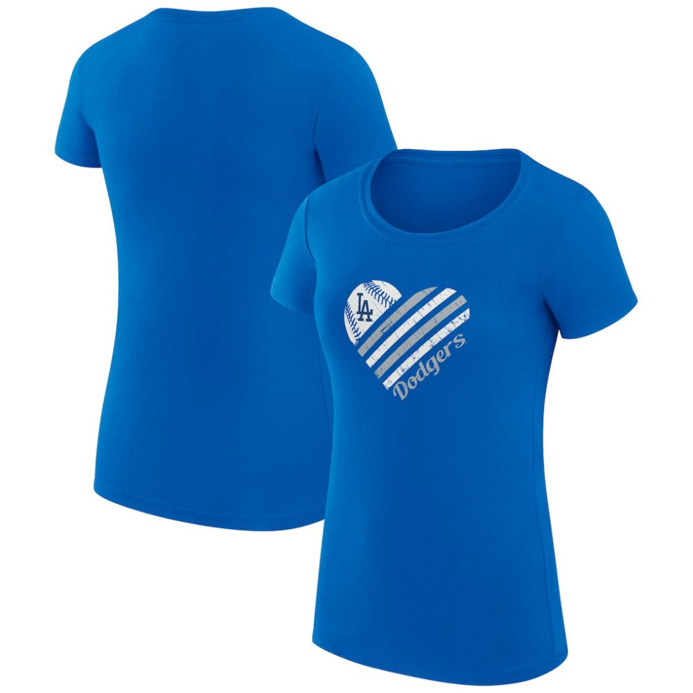 MLB Los Angeles Dodgers G-III 4Her by Carl Banks Women's Super-Slim Fit Lightweight Heart Graphic T-Shirt