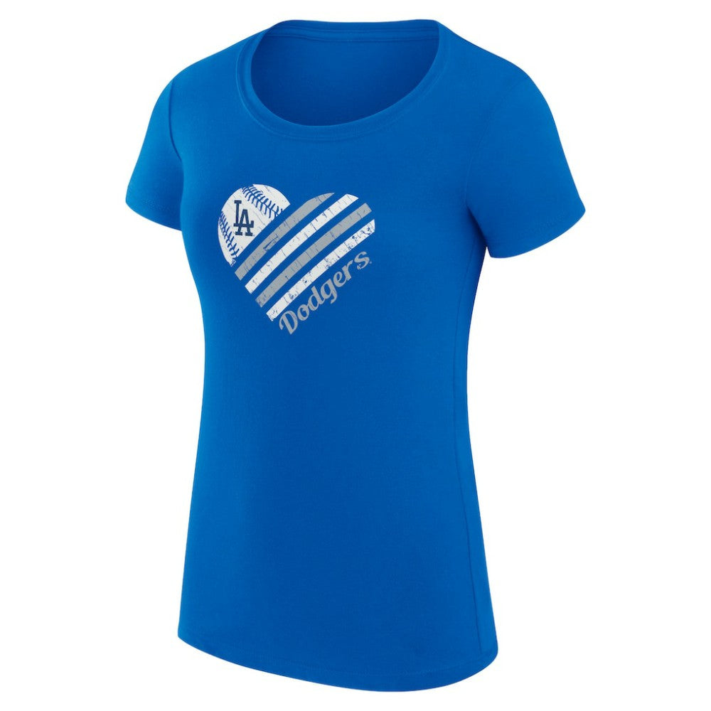 MLB Los Angeles Dodgers G-III 4Her by Carl Banks Women's Super-Slim Fit Lightweight Heart Graphic T-Shirt