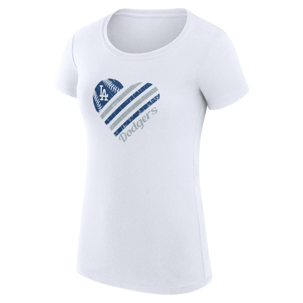 MLB Los Angeles Dodgers G-III 4Her by Carl Banks Women's Super-Slim Fit Lightweight Heart Graphic T-Shirt