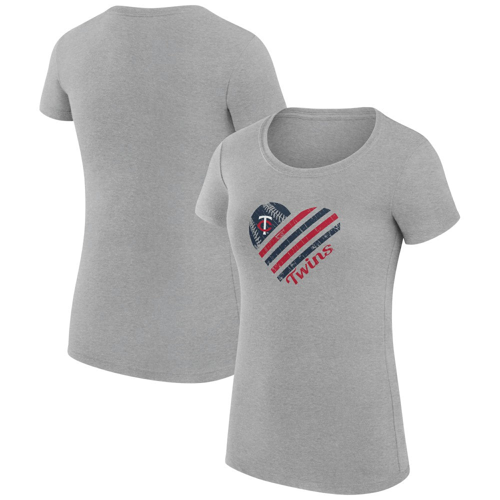 MLB Minnesota Twins G-III 4Her by Carl Banks Women's Super-Slim Fit Lightweight Heart Graphic T-Shirt