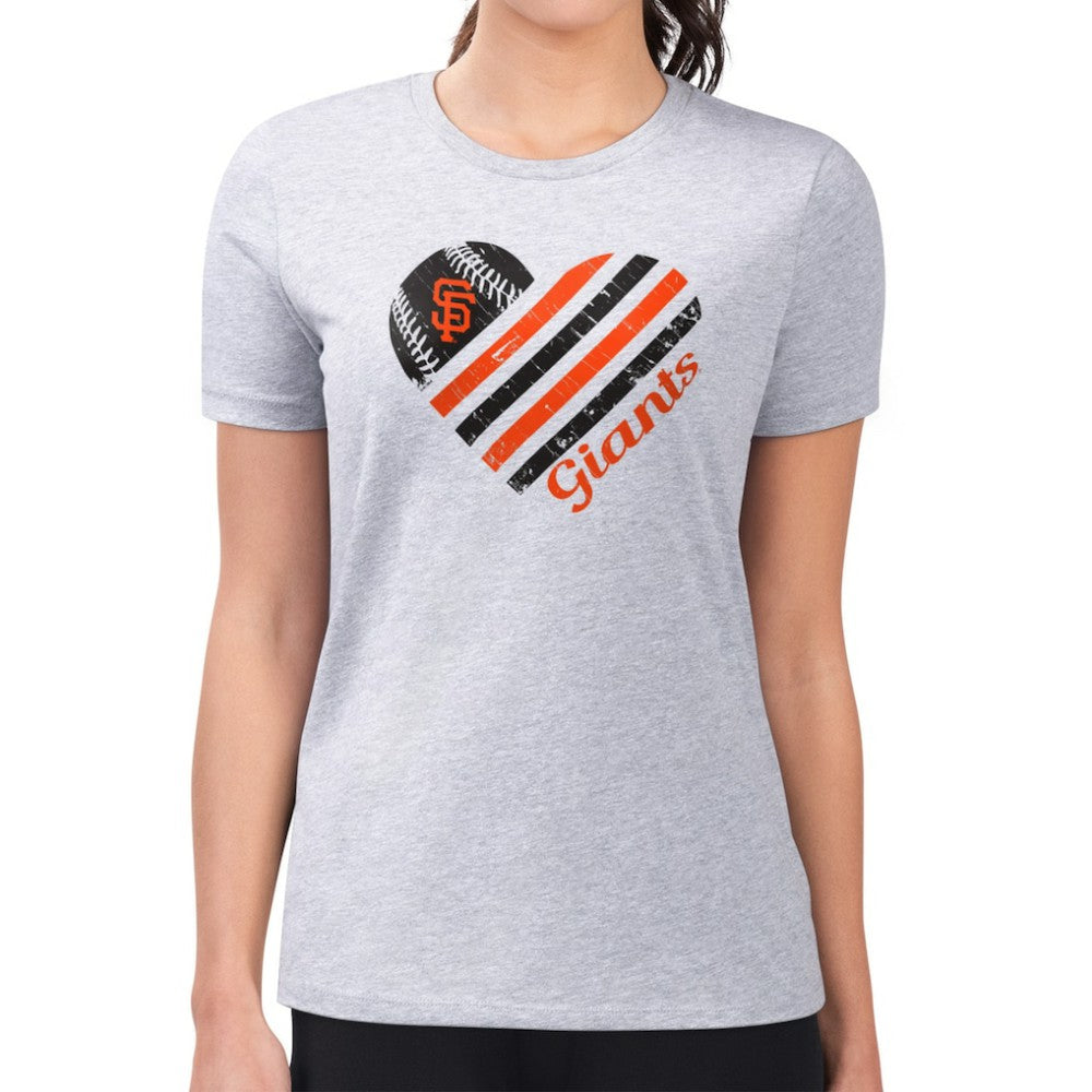 MLB San Francisco Giants G-III 4Her by Carl Banks Women's Super-Slim Fit Lightweight Heart Graphic T-Shirt