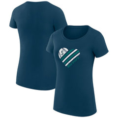 MLB Seattle Mariners G-III 4Her by Carl Banks Women's Super-Slim Fit Lightweight Heart Graphic T-Shirt