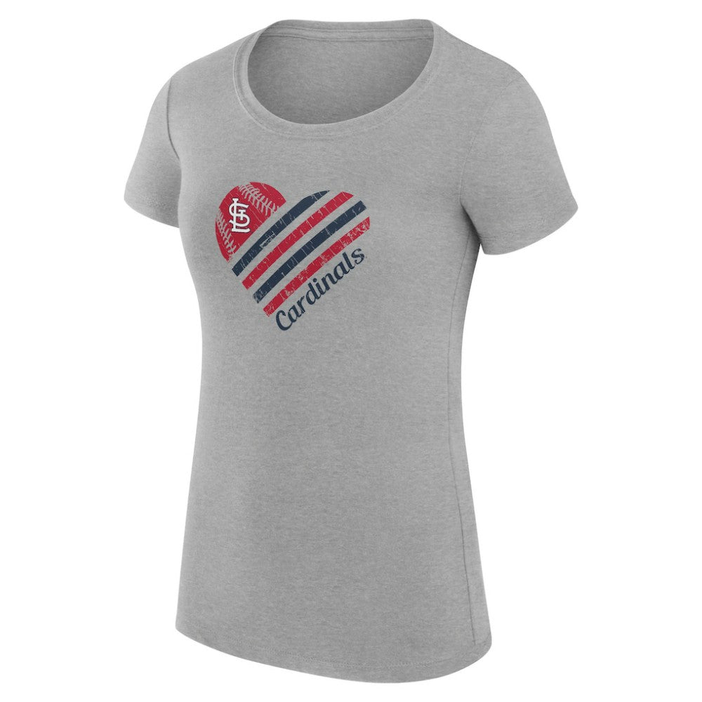 MLB St. Louis Cardinals G-III 4Her by Carl Banks Women's Super-Slim Fit Lightweight Heart Graphic T-Shirt