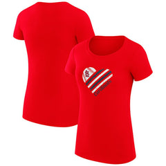 MLB St. Louis Cardinals G-III 4Her by Carl Banks Women's Super-Slim Fit Lightweight Heart Graphic T-Shirt