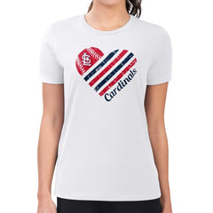 MLB St. Louis Cardinals G-III 4Her by Carl Banks Women's Super-Slim Fit Lightweight Heart Graphic T-Shirt