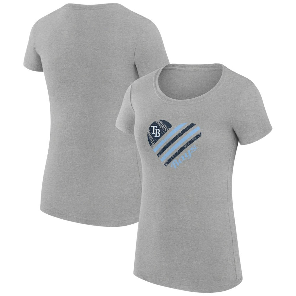 MLB Tampa Bay Rays G-III 4Her by Carl Banks Women's Super-Slim Fit Lightweight Heart Graphic T-Shirt